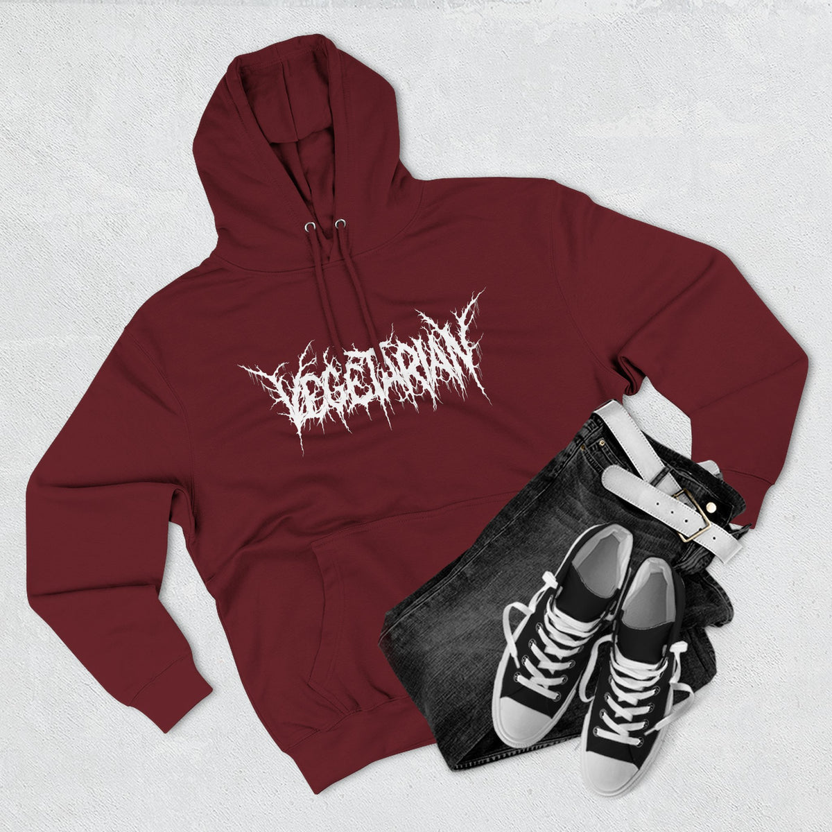 Vegetarian Metal Font Hoodie