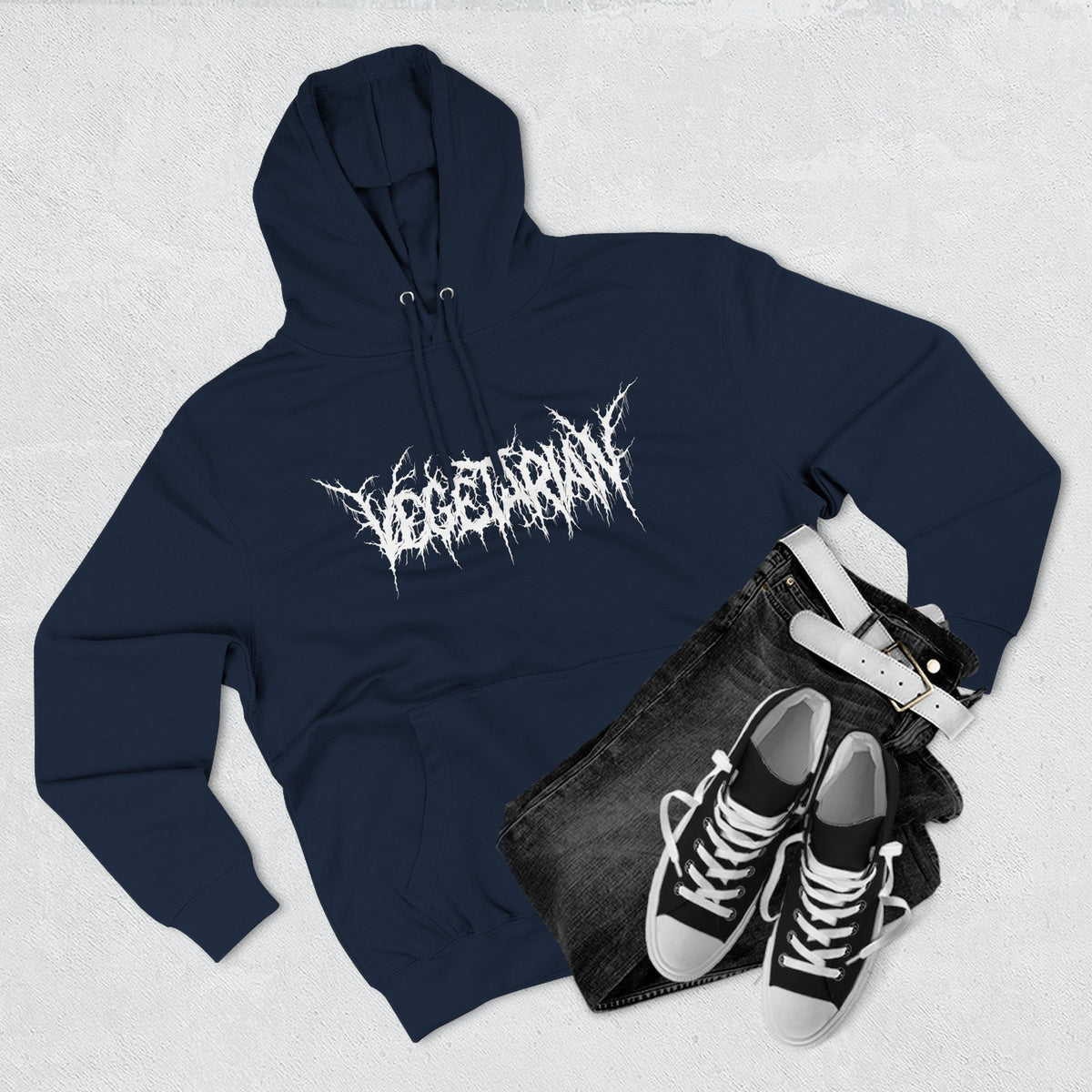 Vegetarian Metal Font Hoodie