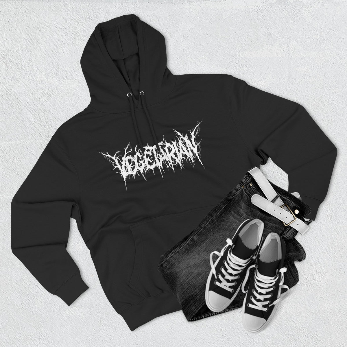 Vegetarian Metal Font Hoodie