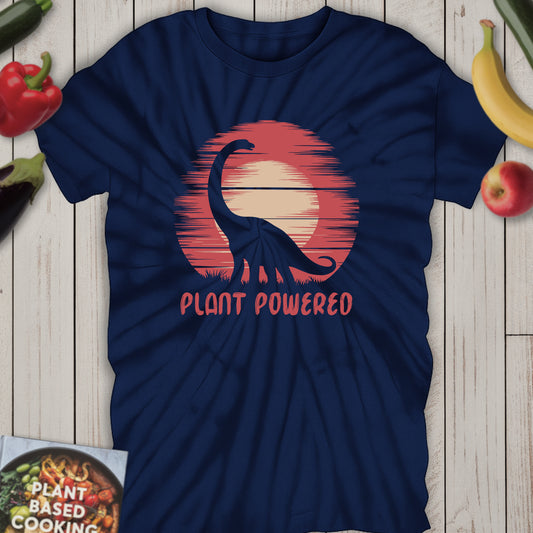 Plant Powered Tie-Dye Tee — Blue Vegan Graphic Shirt
