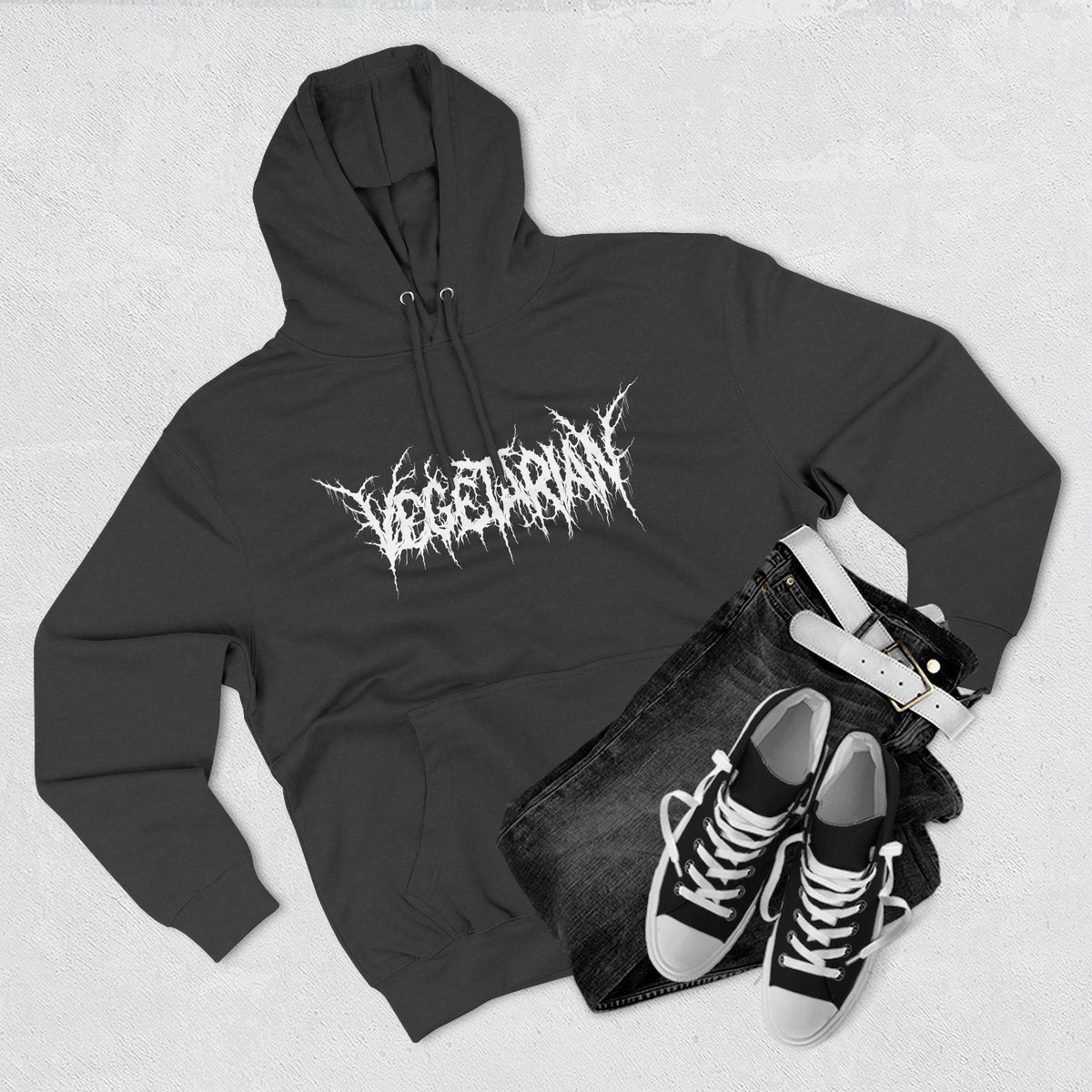 Vegetarian Metal Font Hoodie